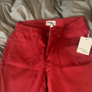 Lakeview Denim Red super skinny ankle jeans